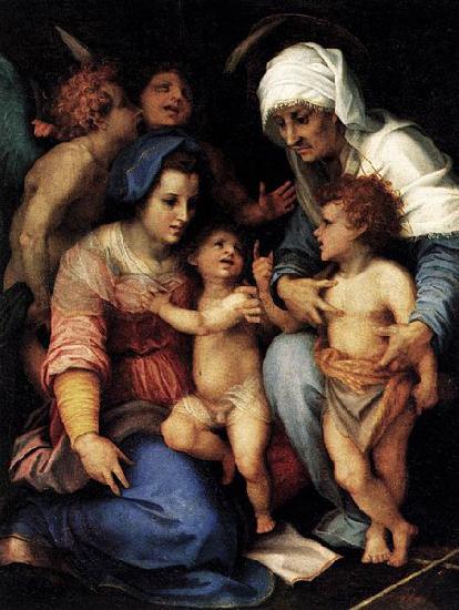 Andrea del Sarto Madonna and Child with St Elisabeth, the Infant St John, and Two Angels